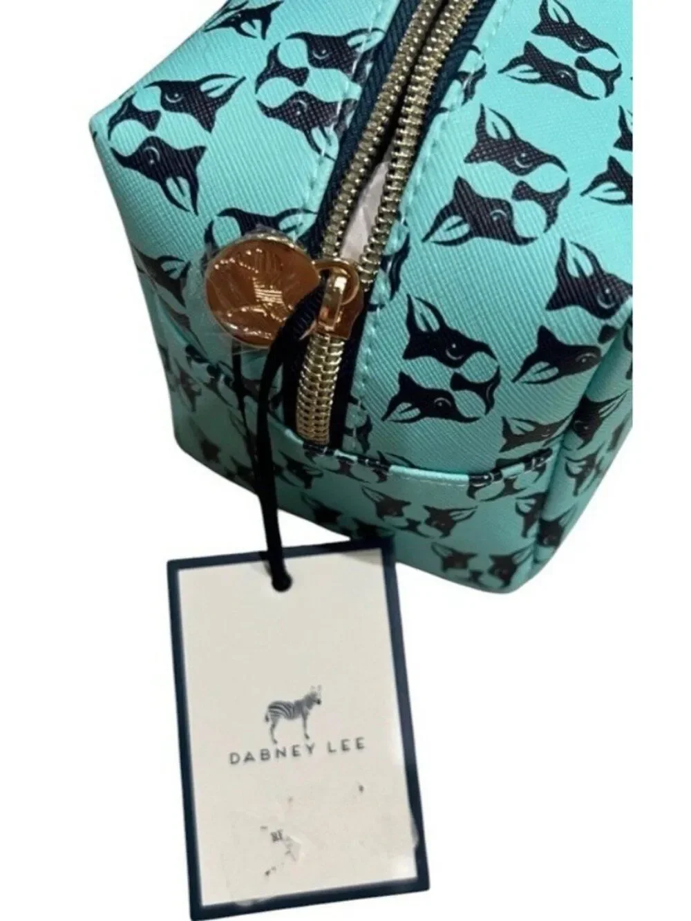 Dabney Lee French Bulldog Frenchie Boston Terrier Dog Print Cosmetic Bag  NWT